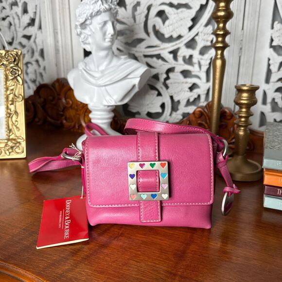 Dooney Bourke Vintage Mini Small Pink Leather Cross Body Bag